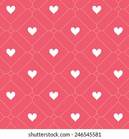 Seamless pattern with hearts. Vector repeating texture. Geometric polka dot. Simple stylish print for St. Valentine's Day
