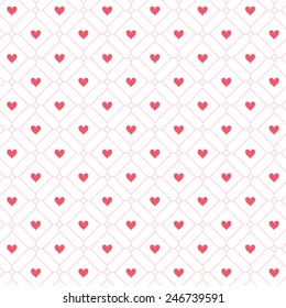 Seamless pattern with hearts. Vector repeating texture. Geometric polka dot. Simple stylish print for St. Valentine's Day