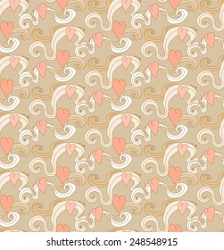 Seamless pattern with hearts. Vector repeating texture. Background for Valentine's Day.