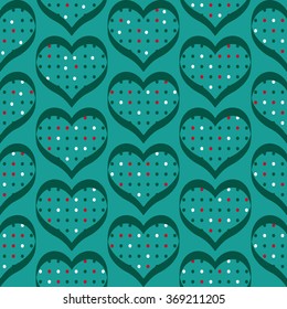 Seamless pattern with hearts. Vector repeating texture. Polka dot