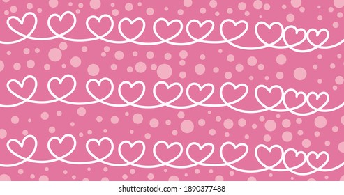 Seamless pattern with hearts. Vector romantic background.