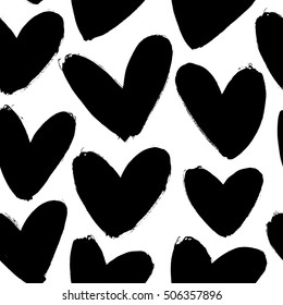 Seamless pattern with hearts. Vector romantic background