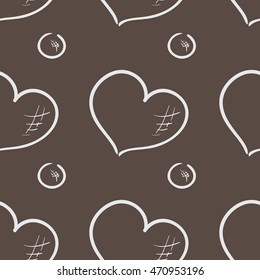 Seamless pattern with hearts. Vector sketch illustration.