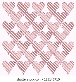 Seamless pattern with hearts vector texture for the Valentine's Day.
