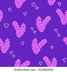 Seamless pattern with hearts in vintage colors for wrapping paper.