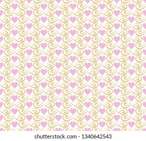 Seamless pattern with hearts. Wallpaper texture for your design. Vector graphics