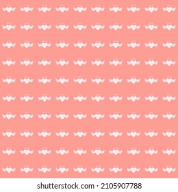 seamless pattern hearts with wings on pastel pink for background or gift wrapping paper