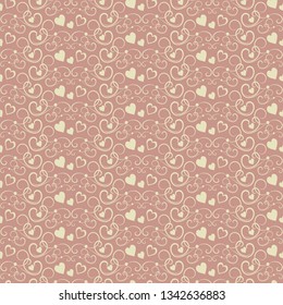 Seamless pattern with hearts for your design. Vector graphics