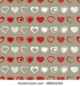 Seamless pattern with hearts for your design
