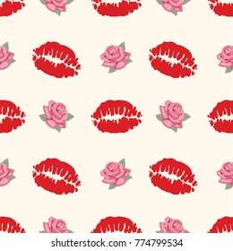 Seamless pattern with heart-shaped and Cherry ,valentines vector illustration