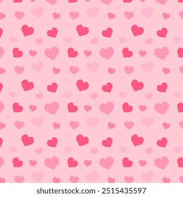 Seamless pattern with hearts.Heart repeat pattern in pink.Vector graphic illustration background wallpaper.