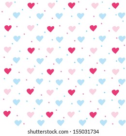 Seamless pattern with hearts.Vector illustration