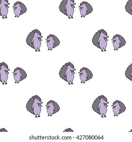 Seamless pattern with a hedgehog