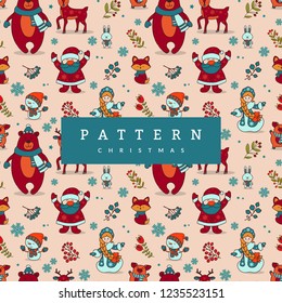 Seamless Pattern Hello Mery Christmas