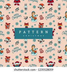 Seamless Pattern Hello Mery Christmas