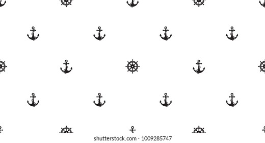 seamless pattern helm anchor vector maritime nautical boat sea ocean isolated wallpaper background