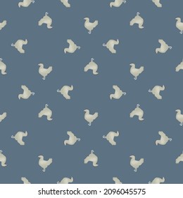 Seamless pattern of hen. Domestic animals on colorful background. Vector illustration for textile prints, fabric, banners, backdrops and wallpapers.