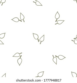 Seamless pattern with herbal elements. Decorative green leaf texture for wallpaper, textile, stationery, scrapbook, web, wrapping paper. Herbal background.