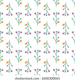 Seamless pattern with herbal elements. Floral background for surface design.