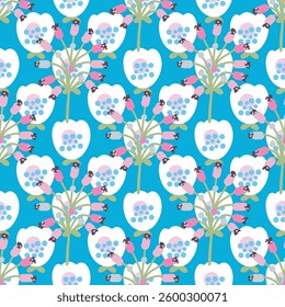 Seamless pattern with herbal elements. Floral background for surface design.