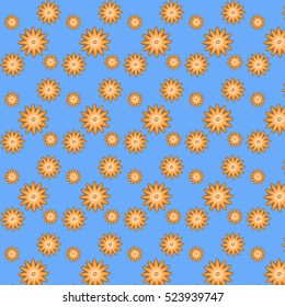 Seamless pattern, herbal floral ornament, illustration