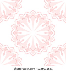 Seamless pattern with herbal hand drawn elements. Floral mandala background for textile, web, textures, prints, stationery, scrapbook, wrapping paper