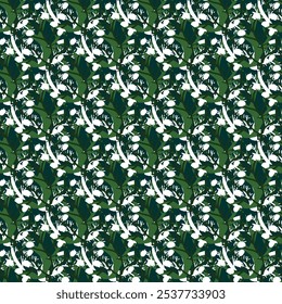 Seamless pattern with herbal motifs in a minimalist style. Vector texture for surface design, scrapbook or gift wrapping paper, textile, fabric.  