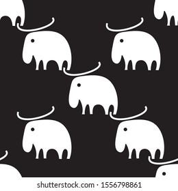 Seamless pattern with a herd of white reindeers.