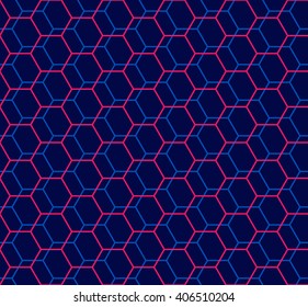 Seamless pattern with hexagon. Abstract background in blue color. Vector illustration. A good choice for the background display, website, flyers, brochures, fashion and presentations in a modern style