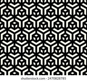 Seamless pattern of Hexagon line art. Geometrical lines repeating patterns, artistic symbol vector.