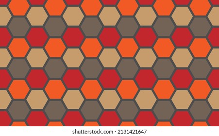 Seamless pattern. Hexagon ornament. Tile background. Ethnic motifs. Geometric web design. Mosaic textile print.