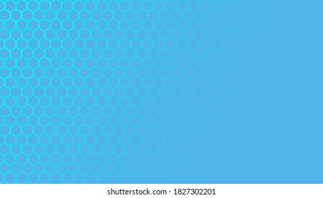 Seamless pattern of hexagon shapes in blue colors. Vector illustration