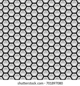 Seamless pattern in hexagon style with black background and gradient hexagons