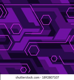 Seamless pattern with hexagonal camo digital ornament. Abstract modern texture with sport background for vinyl wrap and fabric print. Vector illustration.