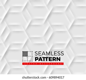 Seamless pattern and hexagonal cells made from shadows   lights in origami style  White background 