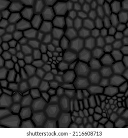 Seamless pattern hexagonal chaotic camo ornament. Abstract modern flat vector background.