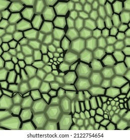 Seamless pattern hexagonal chaotic camo ornament. Abstract modern flat vector background.