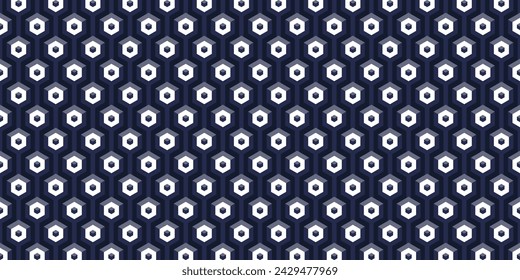 Seamless pattern of hexagonal dark blue block box vector illustration