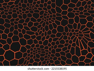 Seamless pattern with hexagonal flat ornament texture. Chaotic scales endless skin. Vector background.
