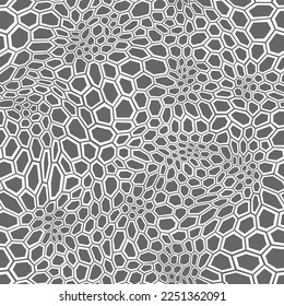 Seamless pattern with hexagonal flat ornament texture. Reptile scales endless skin. Vector background.