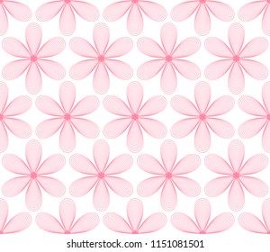 Seamless pattern with hexagonal flowers ornament. Abstract geometric modern background. Vector illustration.