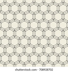 Seamless pattern with hexagonal geometric ornament. Vector abstract modern background.