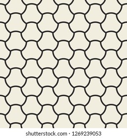 Seamless pattern with hexagonal geometric tiles grid. Abstract modern endless texture background. Vector illustration.