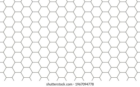 Seamless pattern of hexagonal honeycomb background. Hexagon tile, cells pattern. Mosaic shapes. Vector illustration