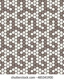 Seamless pattern with hexagonal spirals. Vector repeating texture. Stylish monochrome background.