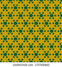 Seamless pattern. Hexagons, circles ornament. Polygons, figures background. Simple shapes wallpaper. Geometrical backdrop. Digital paper, web designing, textile print