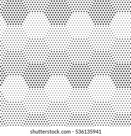 Seamless pattern of hexagons with dots and circles. Abstract background. Good design.