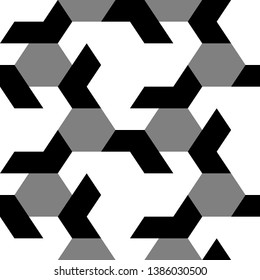 Seamless pattern. Hexagons, figures ornament. Ethnic backdrop. Polygonal, hexagonal shapes wallpaper. Geometric background. Polygons motif. Digital paper, abstract