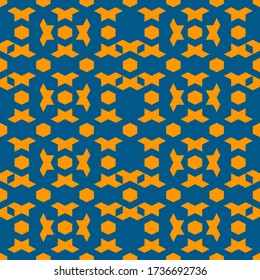 Seamless pattern. Hexagons, figures, rhombuses ornament. Polygons background. Simple shapes wallpaper. Ethnic backdrop. Digital paper, web designing, textile print