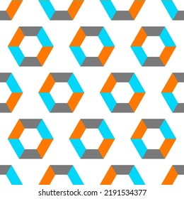 Seamless pattern with hexagons. Modern geometric abstract background in shape of hexagons